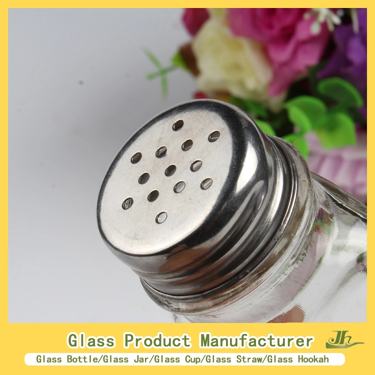 60ml 80ml 100ml Spice Glass Bottle Salt Glass Bottle with Wooden Lid Metal Cap