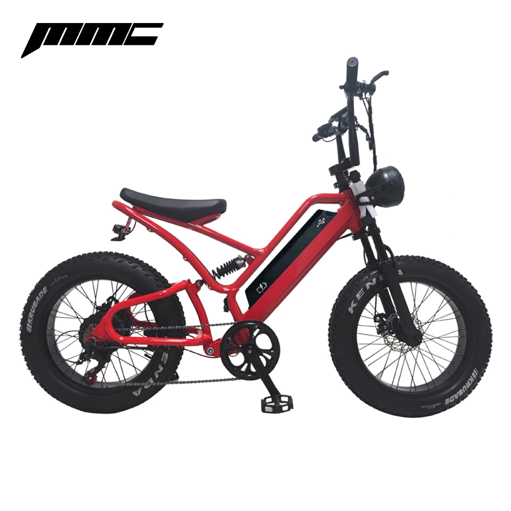 5%off 500/ 750W High Power Electric Bicycle 20 Inch 4.0 Fat Tire 48V 13/ 17.5ah Full Shock Absorber Electric Mountain Bike