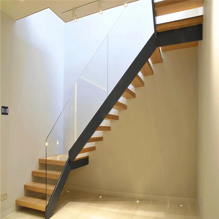 Modern Staircase Design Steel Mono Stringer Wooden Stair