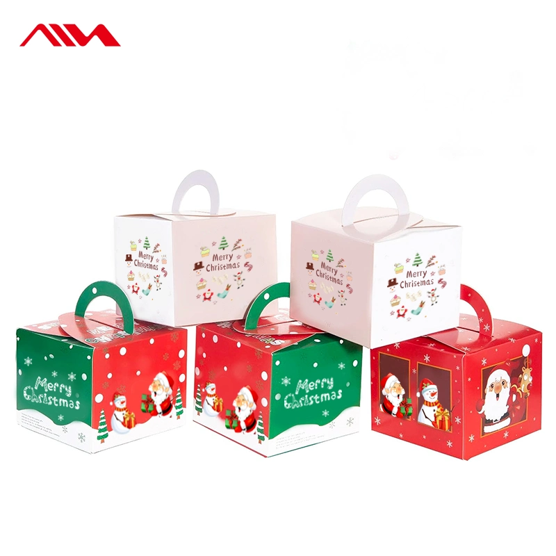 Caja de regalo de Navidad con caja de cartón para la ventana de la exhibición Set de cuidado de la piel Caja de almacenamiento cosmético Caja de embalaje personalizado