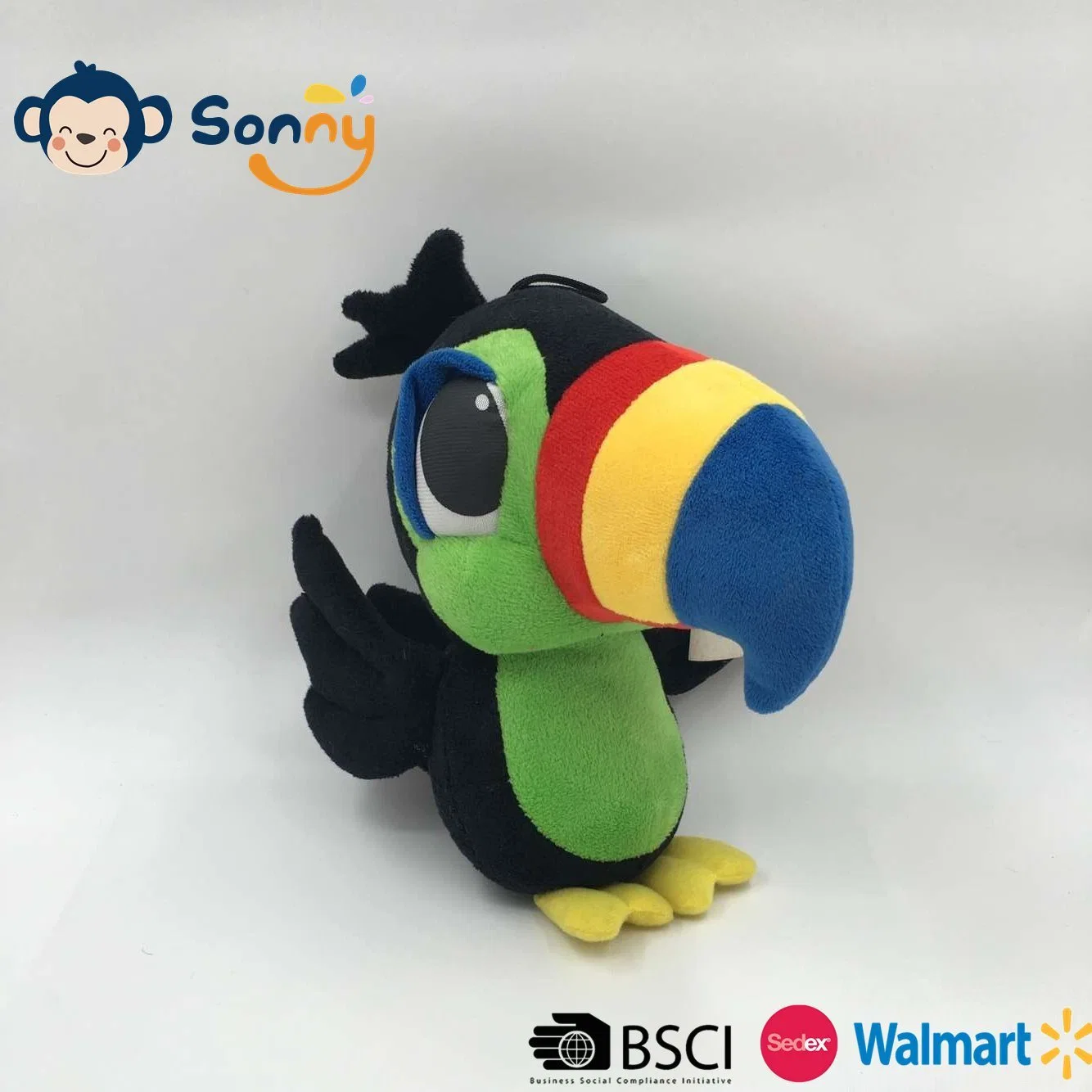 33 Cm Stuffed Big Mouth Bird Toy Customized Design Plush Parrot Educational & Promotional Gift Baby Toy