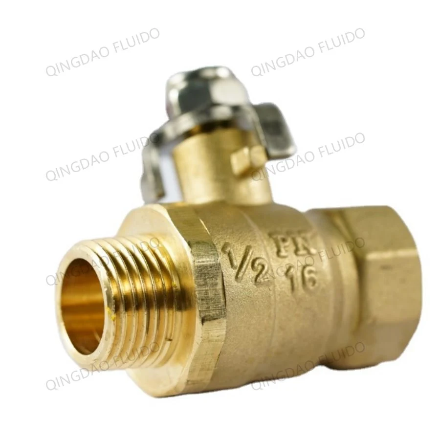 M*H Mini Ball Valve 1/4" Brass Water Mini Ball Valve with Hose Barb Pipe Tubing Fitting Coupler