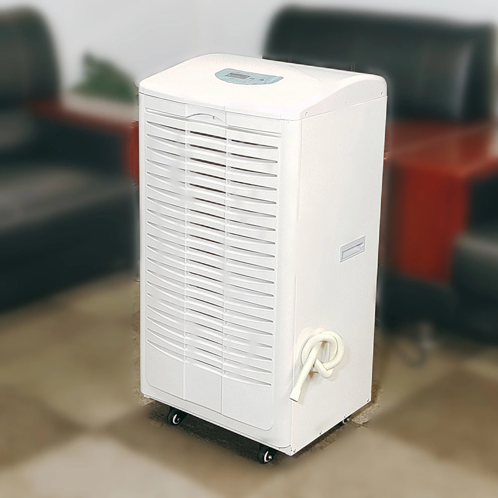 Plastic Housing Mobile Industrial Dehumidifier with Drain Hose for House Basement