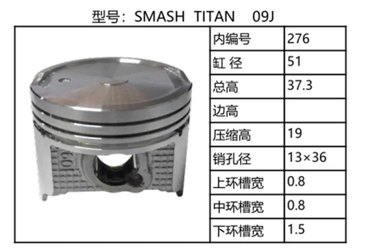 Kit de pièces de moto piston Srz150 Smash ST20 Suozokiheat Sy125 Sy9006131