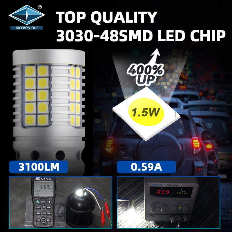 New 3030 48SMD Car LED Canbus 1156 1157 3156 3157 7440 7443 P21W LED Lamp Brake Light Turn Signal