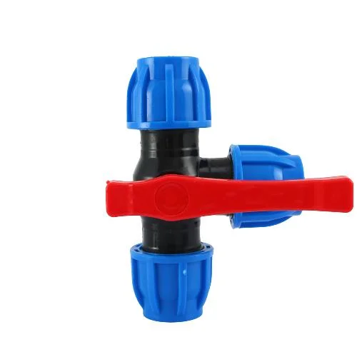 Blue Equal Diameter Tee Switch PE Pipe Connector Garden Farmland Irrigation