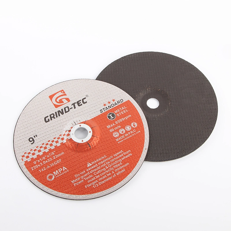 High quality/High cost performance  China Grindtec Abrasives 9 Inch 230X3X22.23mm Cutting Disc