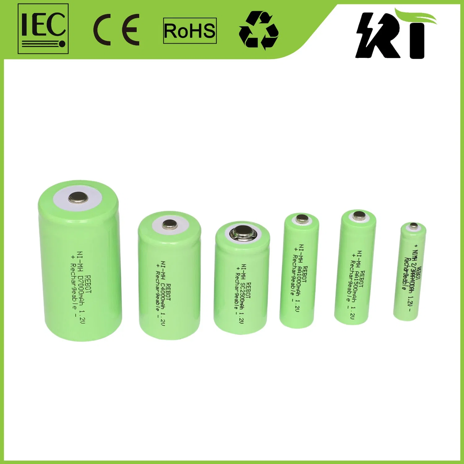 Rebot celda 2.2ah batería NiMH 1,2V 2200mAh AA de 6V/SC/D Batería Recargable