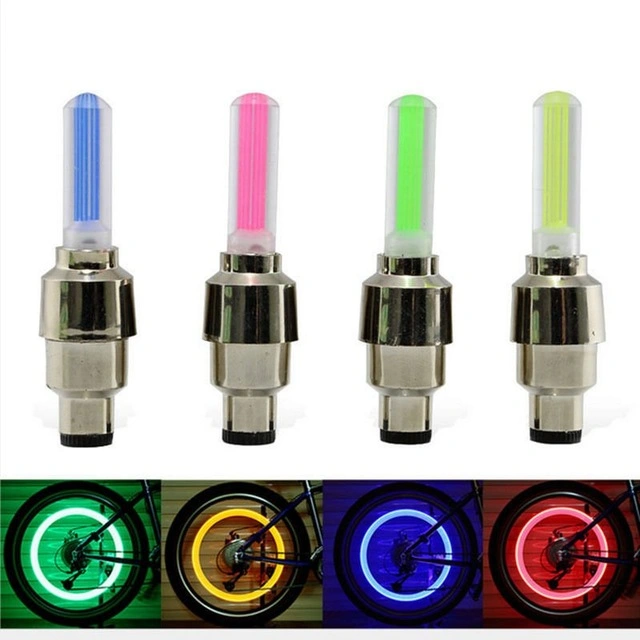 Neon Lights Color Tire Wheel Valve Cap Light LED Lamp Flash Car Tire Valve Caps Air Cover Tire Rim Valve Wheel Stem Cap