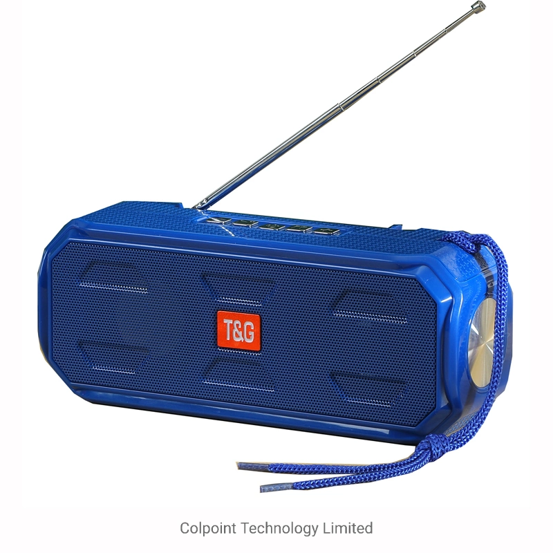 T&G Tg280 Tws Solar Bluetooth Wireless Loudspeaker with Flashlight Support TF / FM / 3.5mm Aux / U Disk - Dark Blue