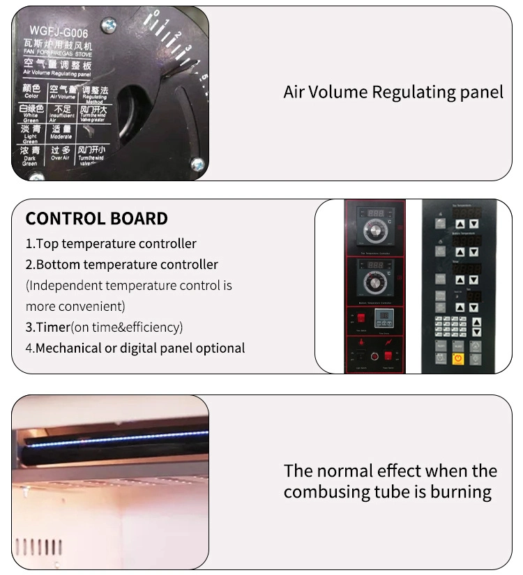 معدات المطبخ معدات الخبز في Commial Baking فرن البيتزا الخبز يتم تصنيع علبة 2 Deck 4 Electrical/Gas من خلال صينية كهرباء/غاز اختيارية