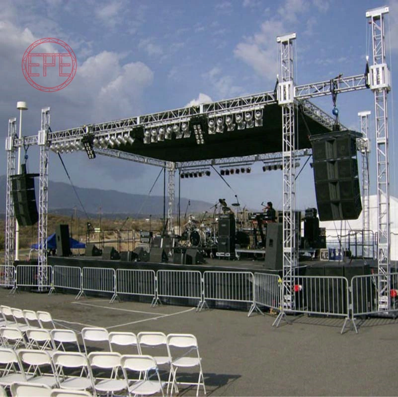 Aluminum Lighting Portable Mobile Event Concert Wedding Display Stage Equipment Truss with Roof System and Hoist Rigging