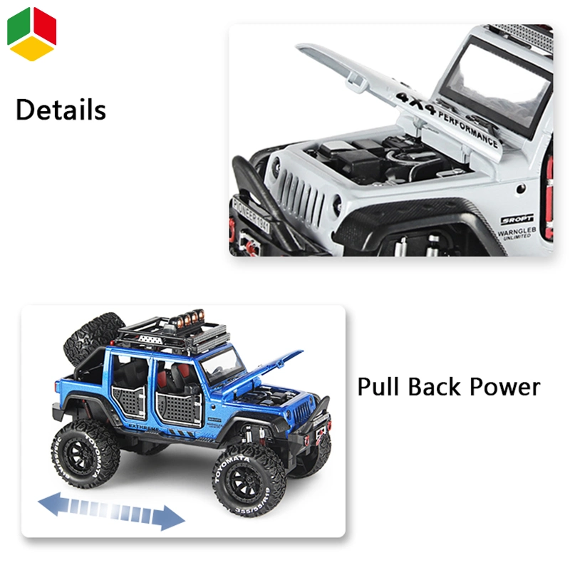 QS Wholesale 1: 24 Scale Alloy Model Cars off-Road Pull Back Door Open Diecast Model for Kids Gift Toy