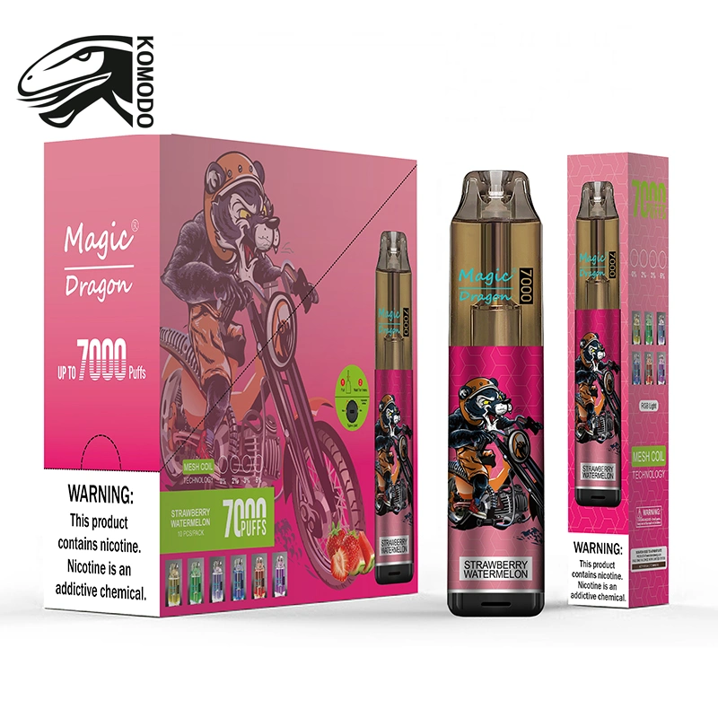 Tornado 7000 Barra de Vape Magic Dragon Cigarrillo Electrónico Desechable de 28 sabores opcional