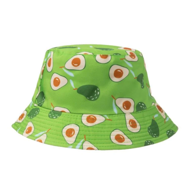 Été Loisirs en plein air Fisherman Hat Cartoon fruits Print visière pour enfant Seau