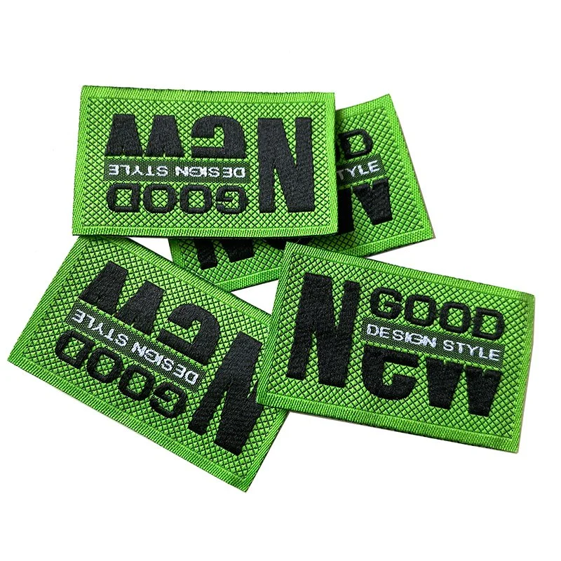 Wholesale/Supplier Custom Design Logo Sew on Straight Heat Cut Polyester Private Damask Woven Label Garment Accessories for Clothing