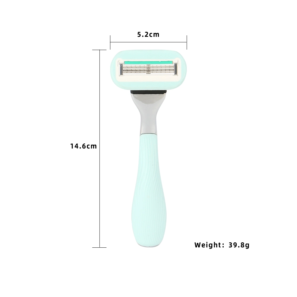 D957L nova chegada cinco Blade alça de metal de corte das Mulheres do Sistema de barbear com lâminas substituíveis cartuchos de barbear