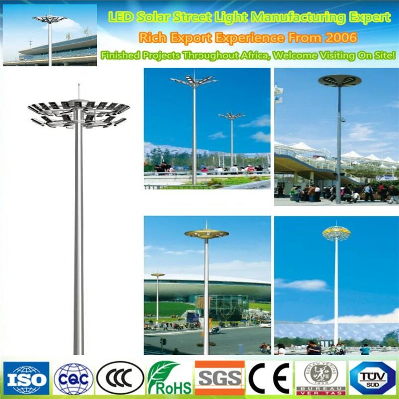 High Praise Coated Columnar Steel 30m Lighting Mast Pole Lamp/High Mast Lighting Lamp Pole