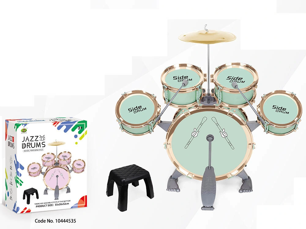 Nuevo juego para niños juguetes grandes instrumentos musicales de jazz de los niños drum set