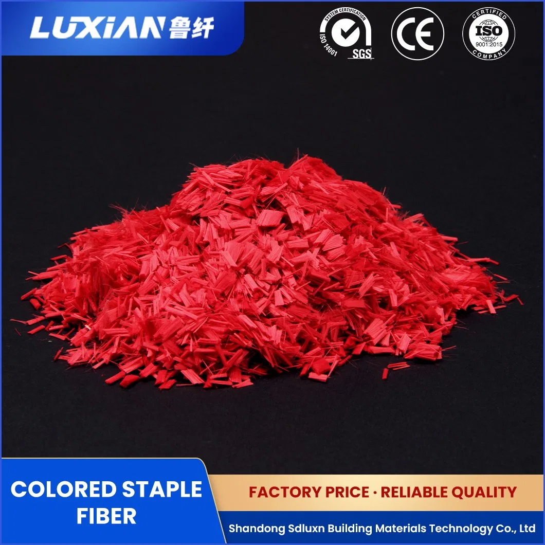 Sdluxn Short Filament Sample Available Color Polyester Staple Fiber PSF China Lightfastness Colored Polyester Staple Fiber Factory Used in Textile Industry