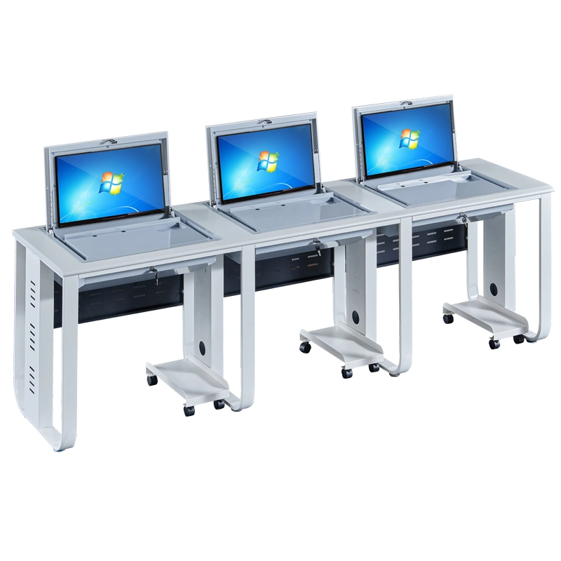 Fashion Computer Desk Suit for Multimedia Classroom Training Room Turn Over Table