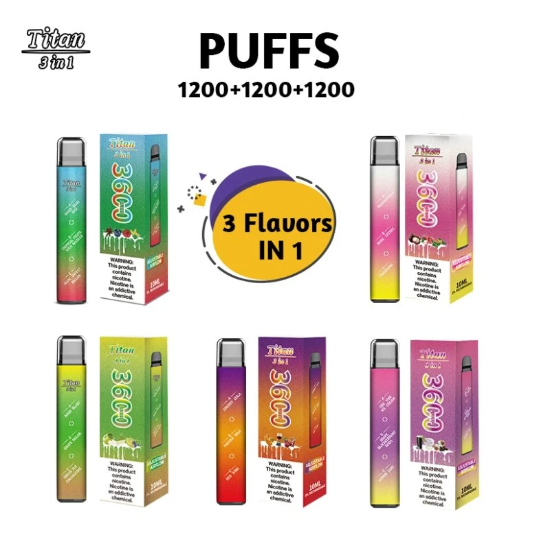 Poco Titan Puff Bar 11 Color Flavor 3-in-1 3600 Puffs Disposable Vape