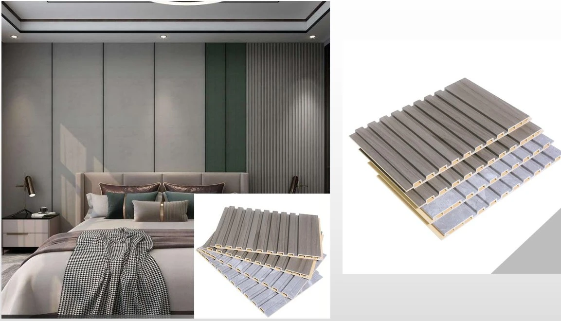 Interior Plastic Wooden Composite Covering Board Decorativo 3D Fluted Cladding WPC Board