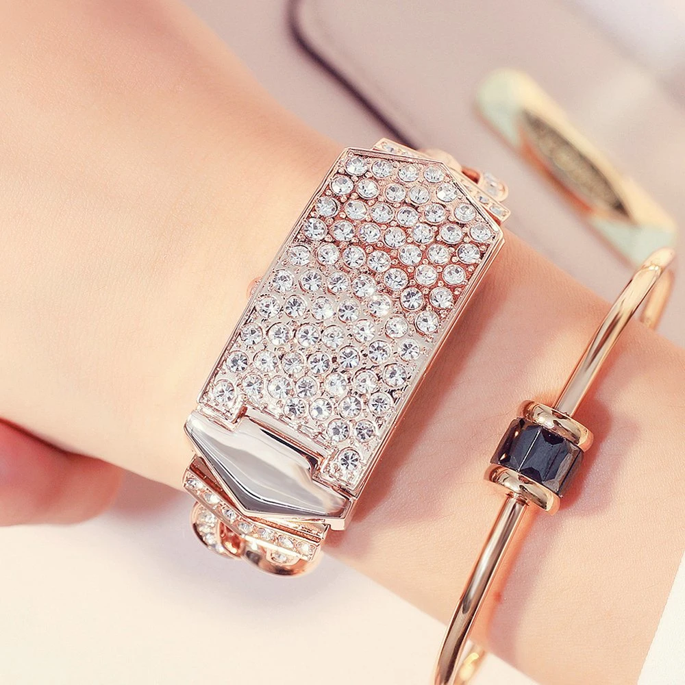 Hot Selling Newest Fashion Diamonds Design Gift Women Jewelry Quartz Bracelet Watch