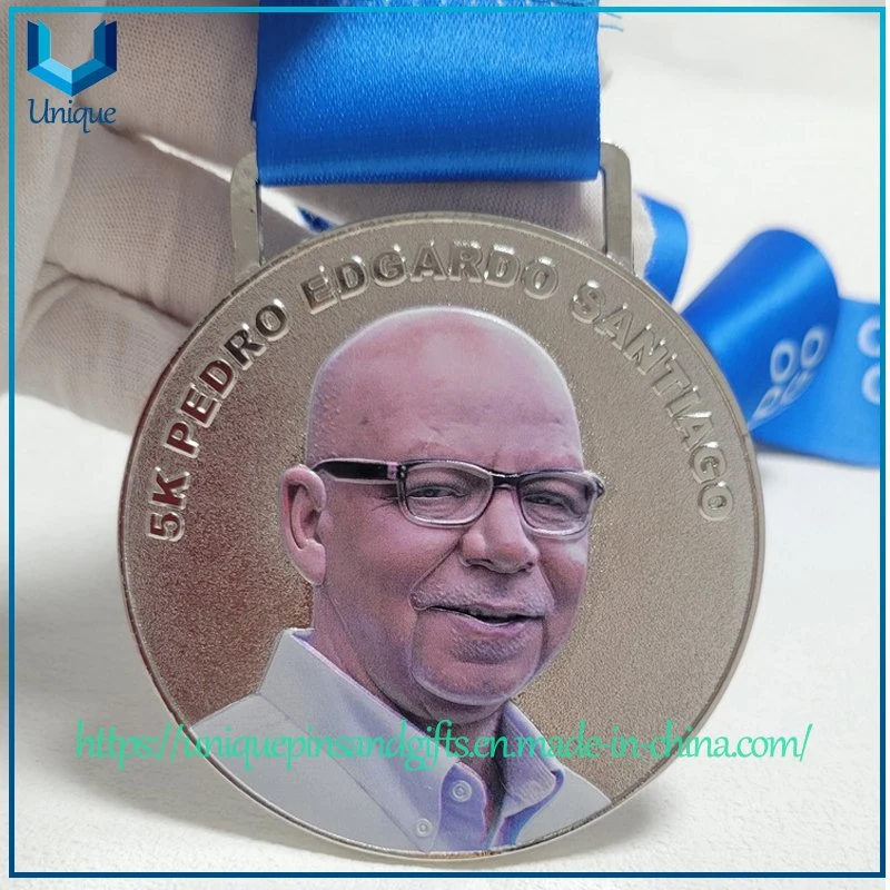 Customize Design Logo 5K Pedro Edgardo Santiago Running Medal, 3D Figure with UV Printing Medal for Puerto Rico
