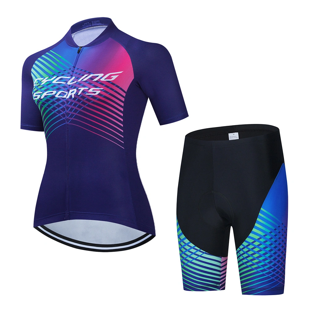 Women Summer Track Suit Stretch Mesh Fast Dry Tight Sweat Absorbing Outdoor Sports Cycling Suit