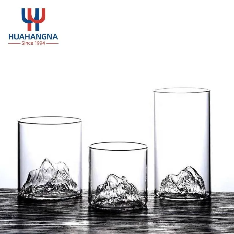 El doble de rocas Antigua copa de cata de whisky 300ML 370ml de la montaña de cristal hecho a mano vaso de whisky en la caja de regalo