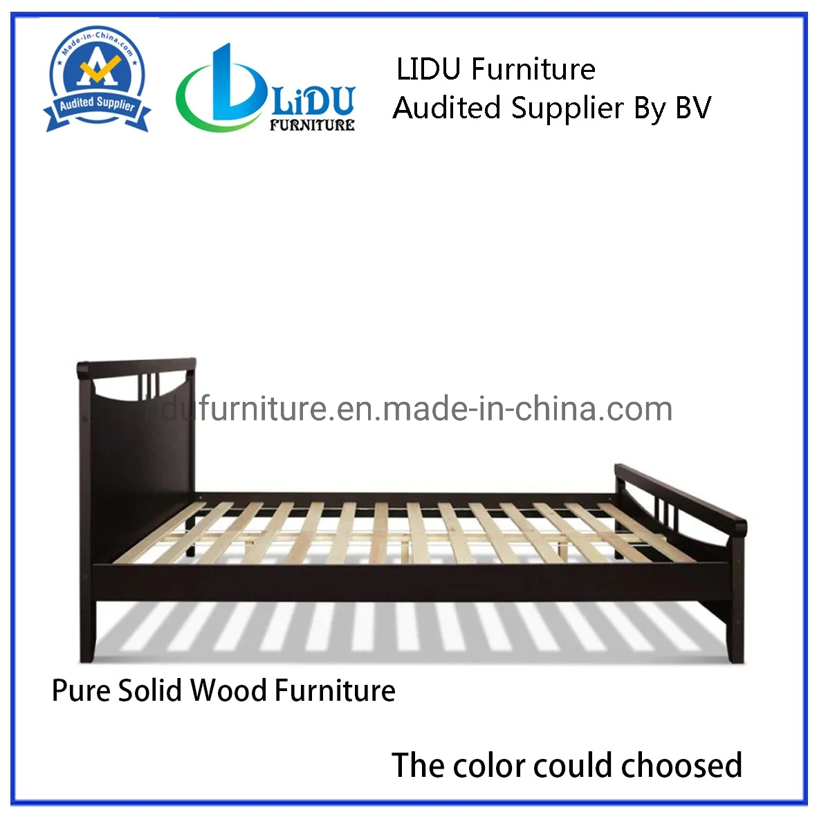 Producto Nuevo juego de muebles de dormitorio moderno cama de madera maciza para el hogar de 2019 Nuevo Diseño de cama de madera maciza pura