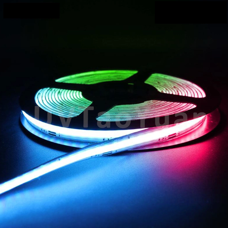 RGB/RGBW/Rgbcw COB LED Strip Light High Density Flex LED Tape Light Dimmable Fob Linear Ribbon DC12V/24V 12mm