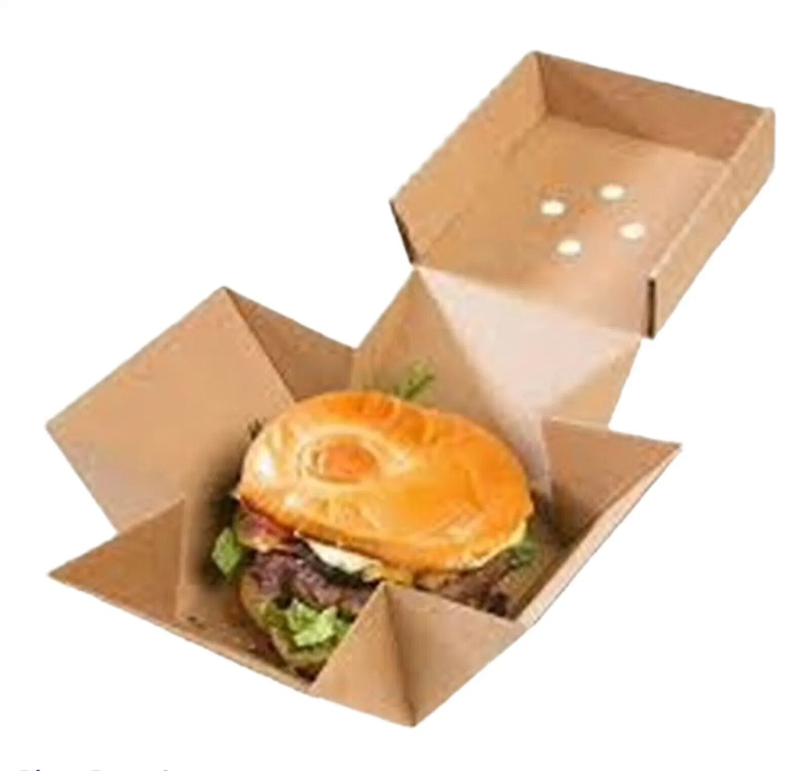 Premium Kraft Flower Burger Boxs - Flower Burger & Chips Boxes Takeaway Container Lunch Box