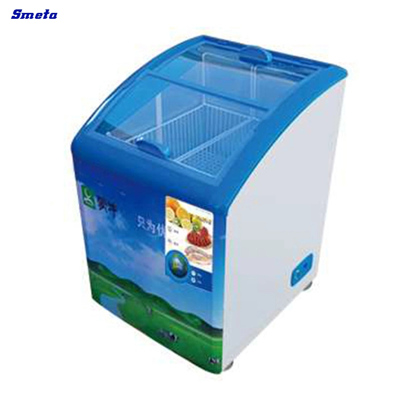 Cold Food Meat Display Supermarket 138L Glass Door Chest Freezer