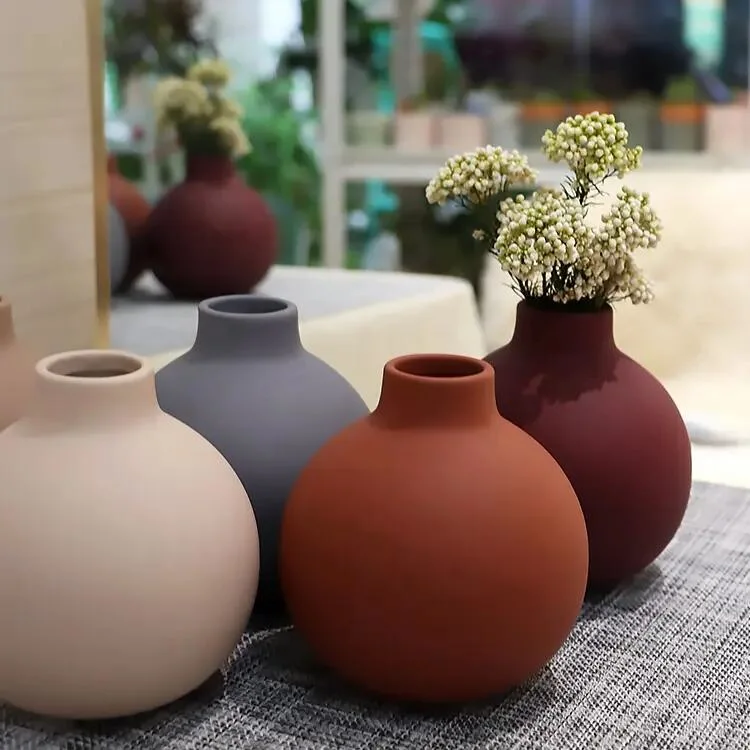 Morandi Ins Creative Nordic Dry Flower Decoration Silicone Ceramic Vase for Home Hotel Decoration