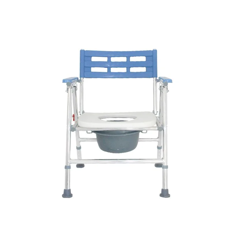 Le pliage des fournitures de soins de santé Personnes âgées réglable Potty commode Président tabouret de bain Douche Chaise en aluminium