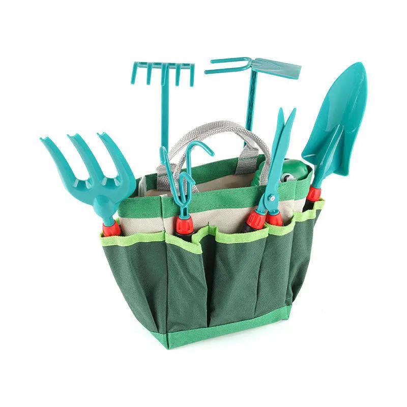 Outils polyvalents de jardinage pour enfants sûrs et durables 11PCS avec fourre-tout Sac de rangement