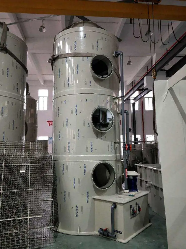 Horizontal Spray Tower/Granulation Waste Gas Treatment Equipment for Workshop Waste Gas Disposal