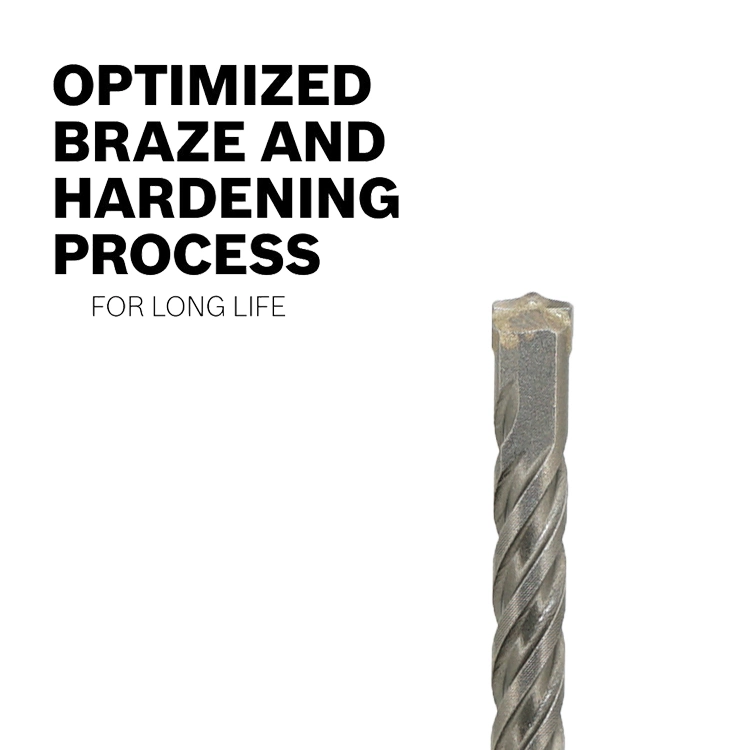 Broca com ponta de martelo de carboneto de tungsténio SDS Plus com ponta reta Para betão com acabamento Sandblasted de 5 a 32 mm