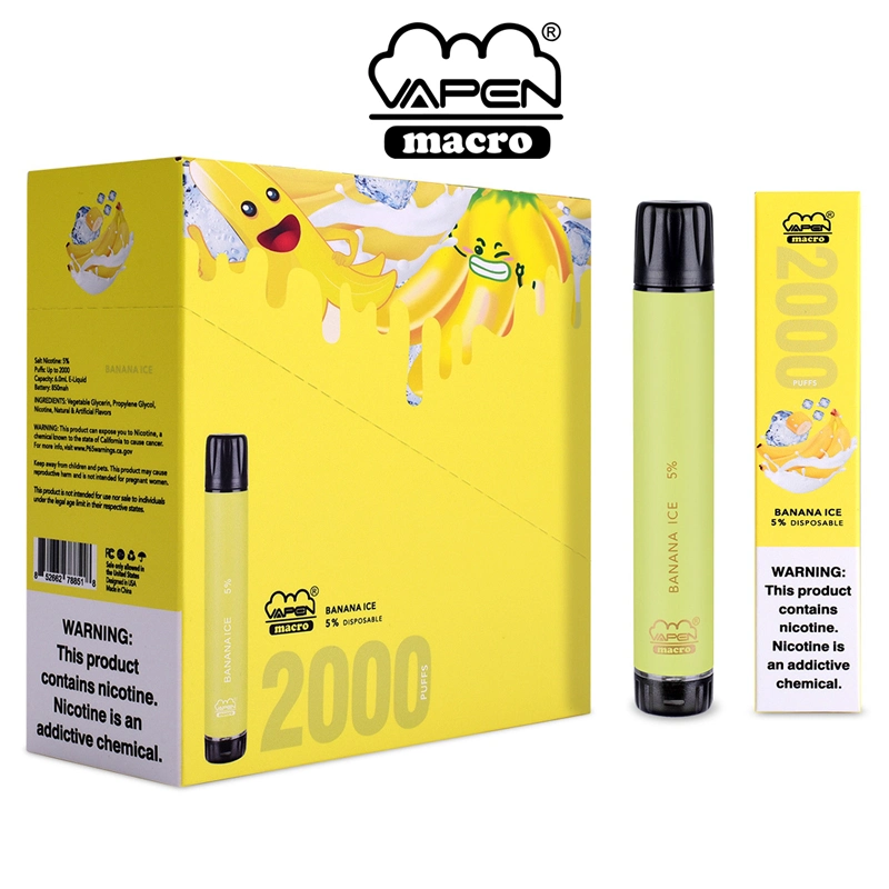 Humo Extra desechable VAPE 2000puffs sabores de fruta al por mayor E Lux Precio Mini cigarrillos electrónicos