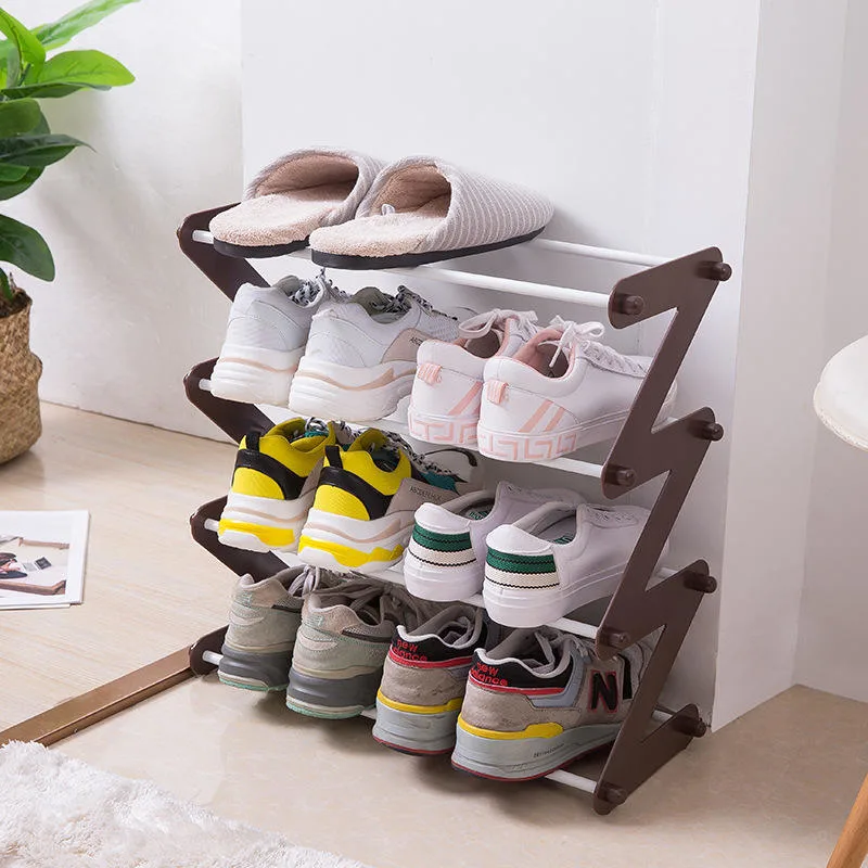 Luxury Holder Shelf Stand Plastic Z Shape Foldable Storage Organizer Shoe Rack