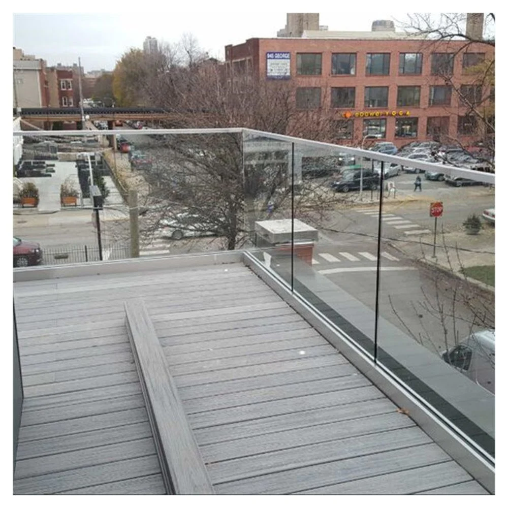 Frameless U Channel Glass Railing for Staircase and Balcony Railings