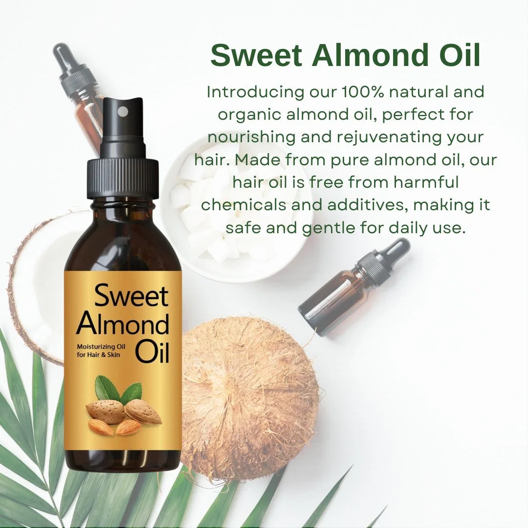 Private Label Almond Oil - 100% Pure and Moisturizing for Hair and Sensitive Skin