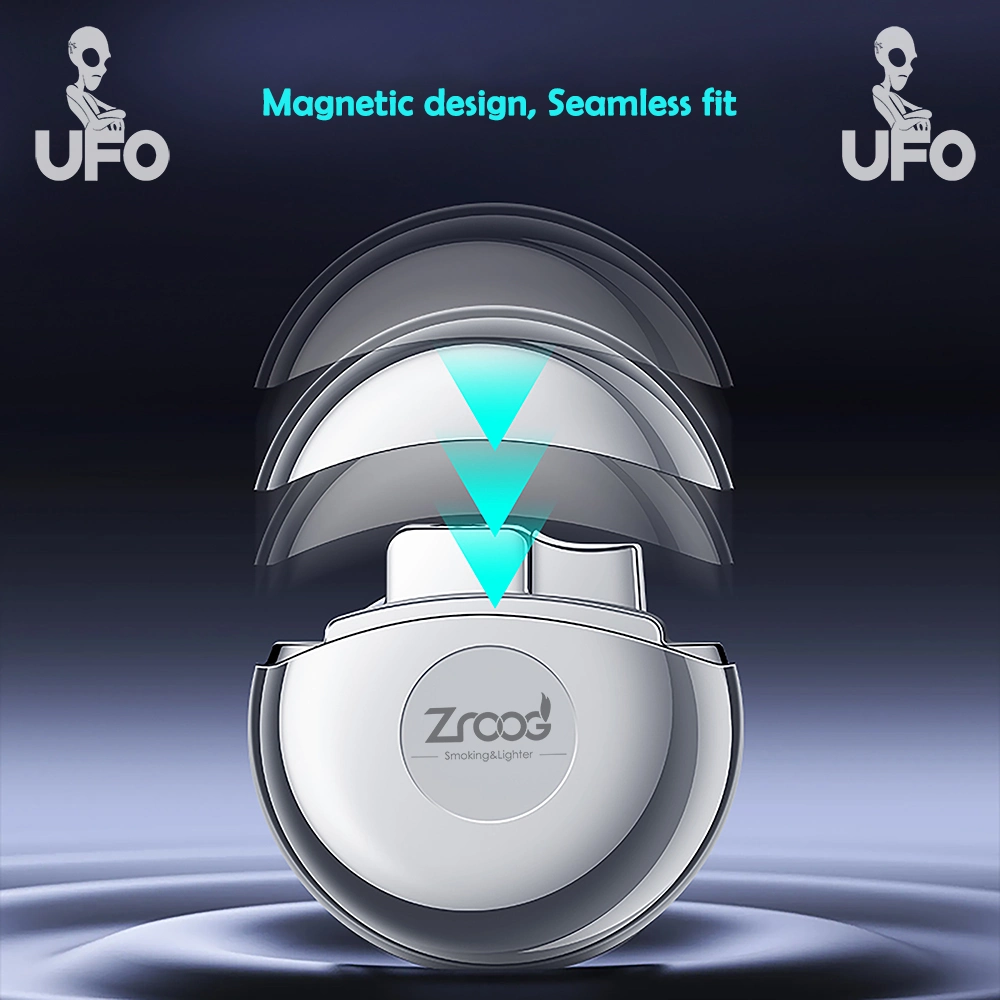 Windproof Lighter UFO Design Glow-in-The-Dark Metal Refillable Lighter