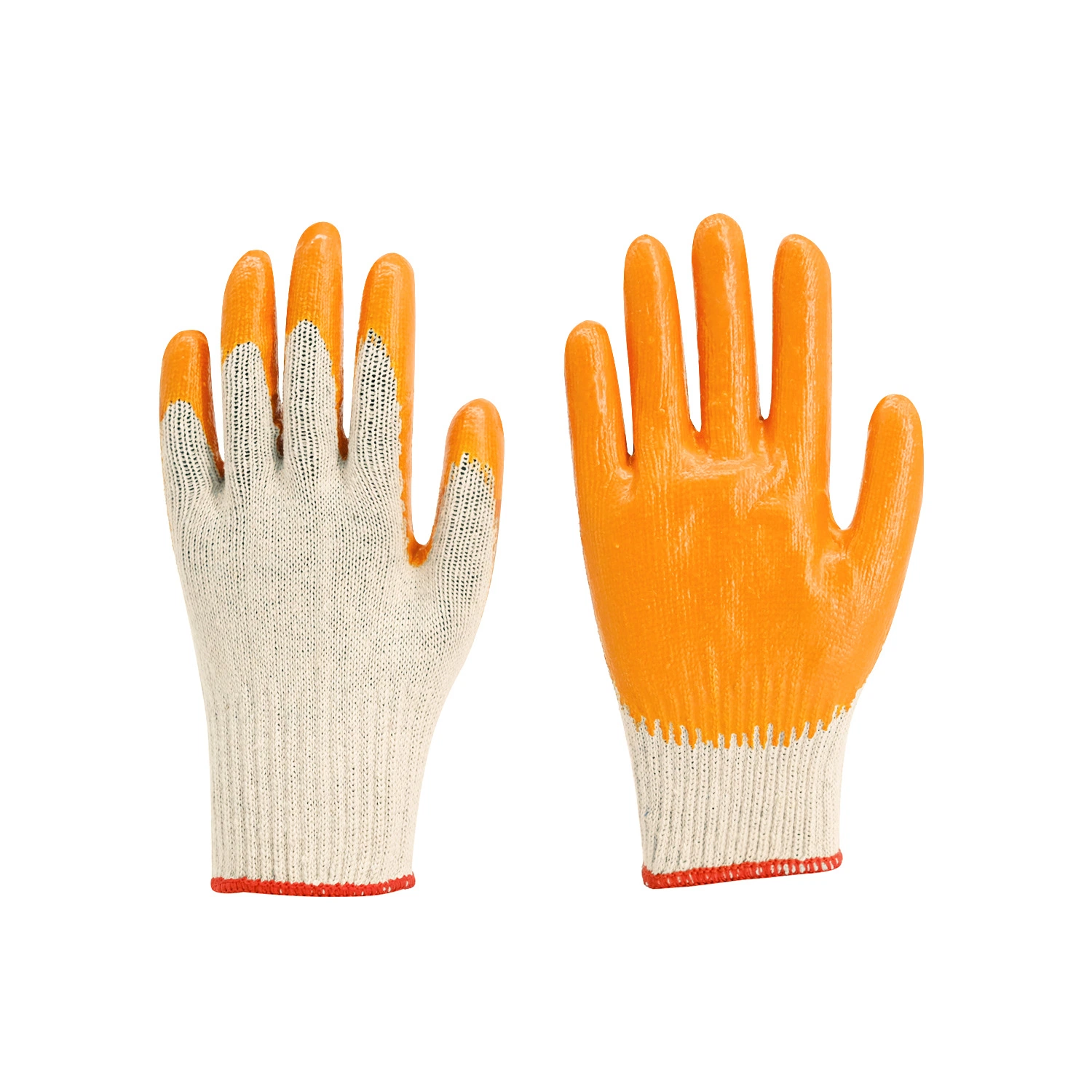 Prix de gros 30-80g/Paires de gants en coton tricoté enduits de latex pour la protection des mains, l'industrie, la construction, la sécurité et le travail.