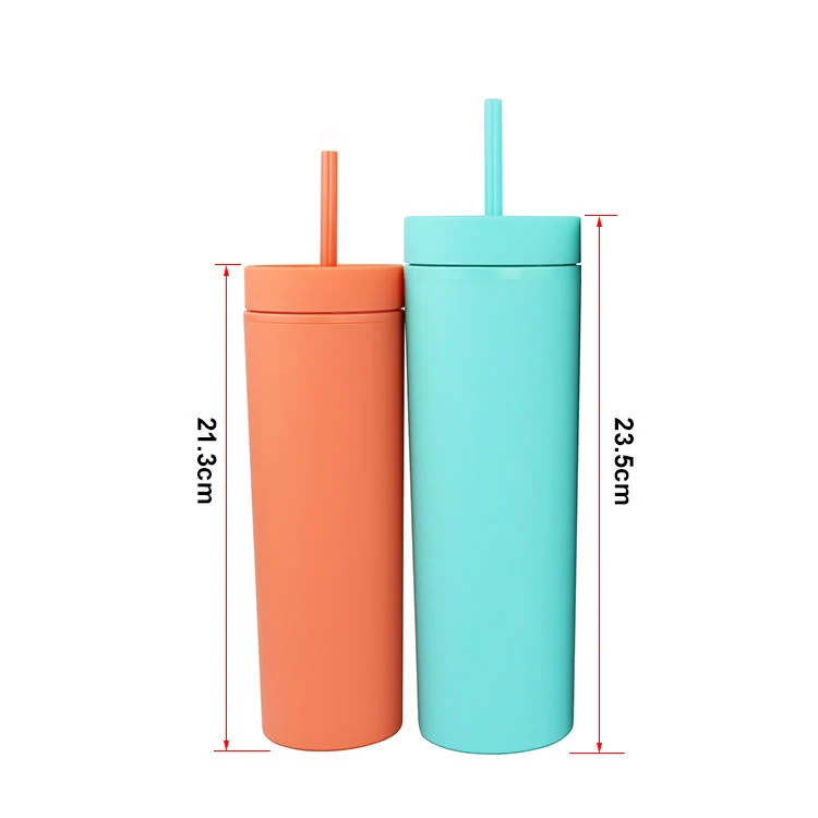 Tumbler Double Wall Plastic Cup Skinny Matte Mug