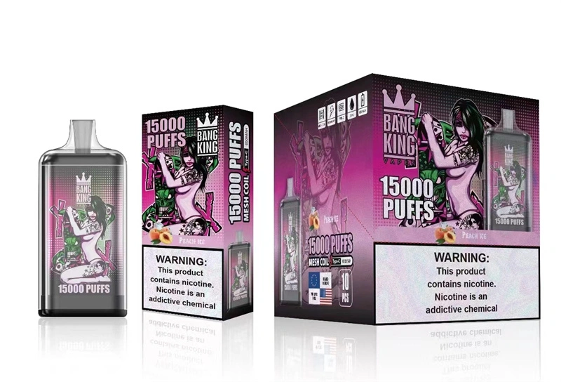 Bang King 15000puffs rechargeable E cigarette King 15000 barre de papier feuilletée 0%2%5% Vape Pen mesh Coil Tornado 9000 Original Wholesale Je Vape