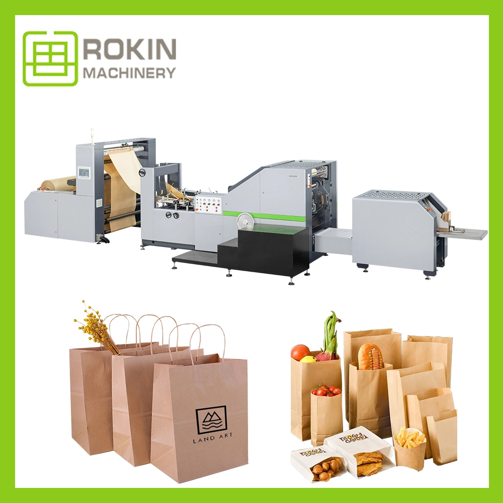 Recycled Paper Bag Manufacturers From Turkey Automatic High Speed Printech Paper Bag Machine Shopping Paper Bag Making with Die Hands or D-Cut Bag