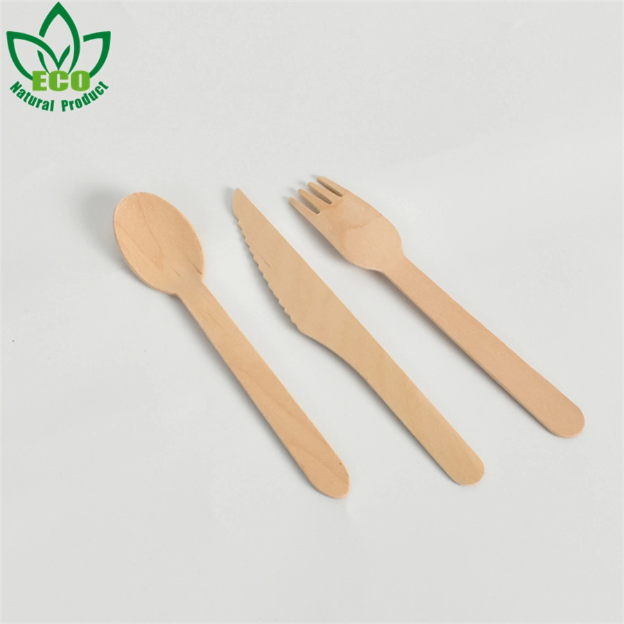 Échantillon gratuit Fabricant Bamboo Cutlery ensemble jetable couverts Table Knife Cuillère à fourchette pour plats à emporter